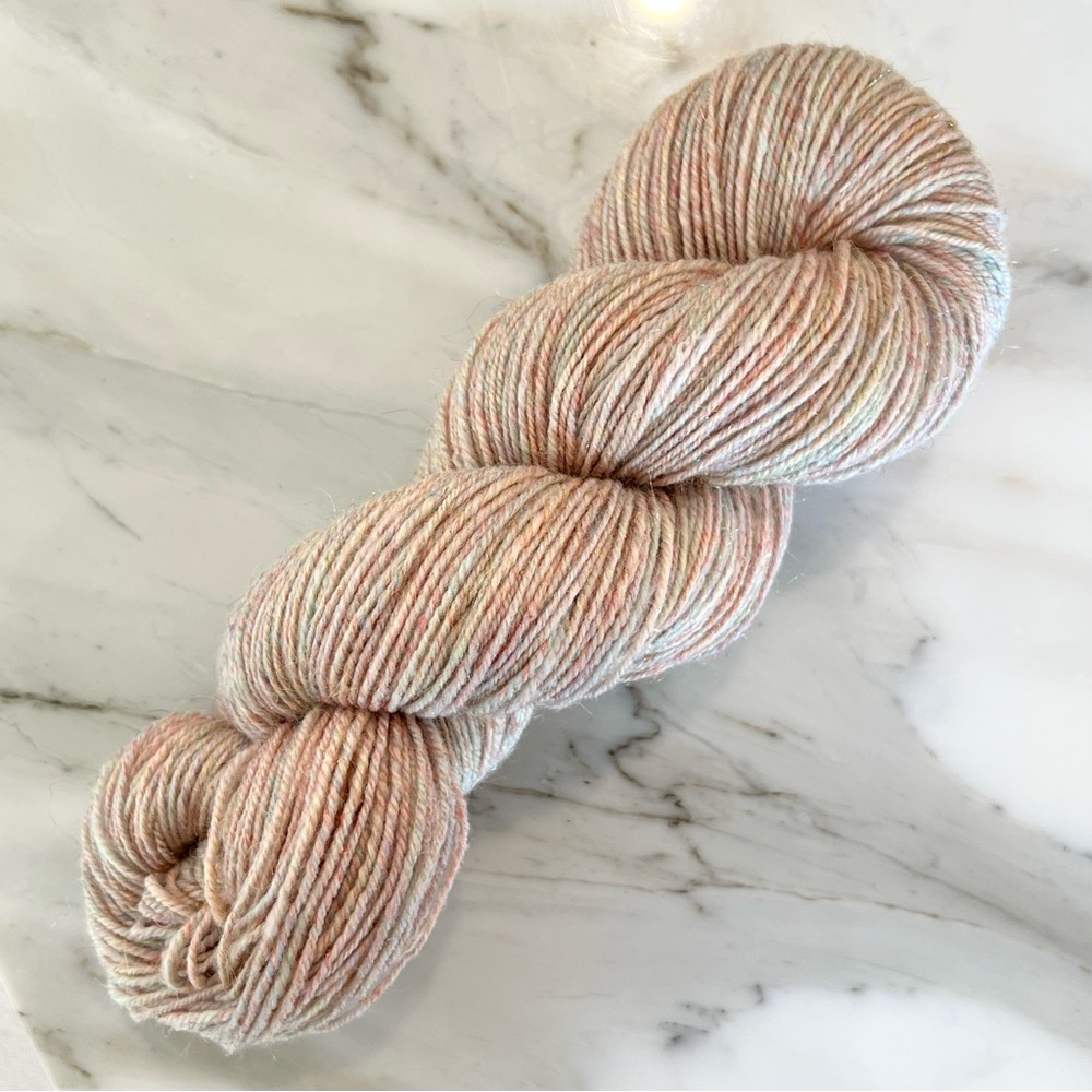 Handspun Merino Wool & Rainbow Nylon DK Weight Yarn in Love Letter